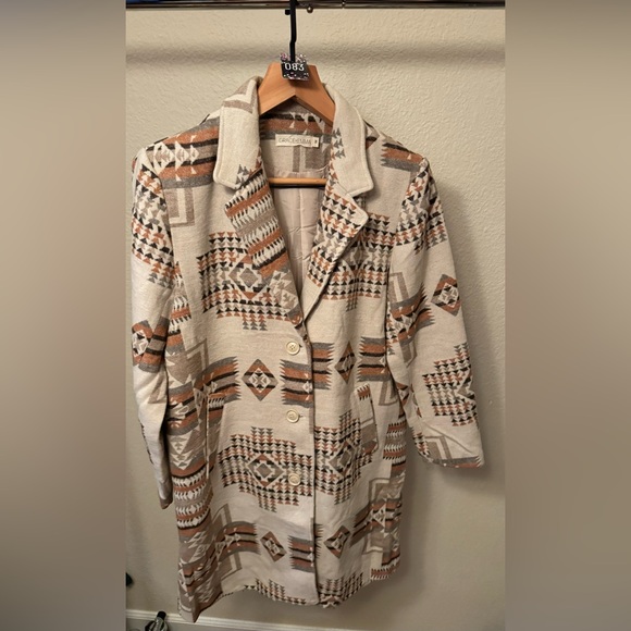 Women's Patterned Pea Coat - Picture 7 of 7